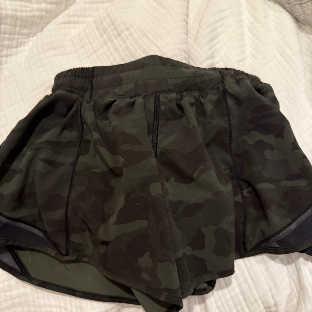 Lululemon Athletica Green and Black Athletic Shorts